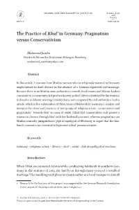 The Practice of Khulʿ in Germany: Pragmatism Versus Conservativism