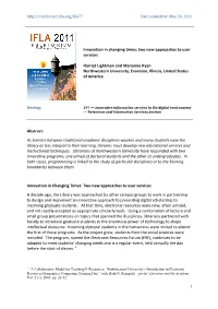 Two New Approaches to User Services Harriet Lightman And