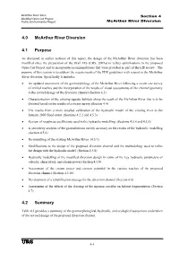 4.0 Mcarthur River Diversion 4.1 Purpose 4.2 Summary
