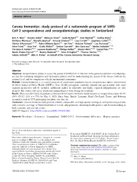 Corona Immunitas: Study Protocol of a Nationwide Program of SARS-Cov
