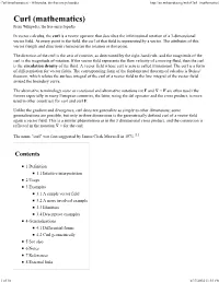 Curl (Mathematics) - Wikipedia, the Free Encyclopedia