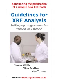 Guidelines for XRF Analysis Setting up Programmes for WDXRF and EDXRF