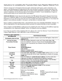 Instructions for Completing the Traumatic Brain Injury Registry Referral Form