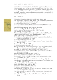 John Ashbery Bibliography