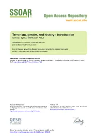 Terrorism, Gender, and History - Introduction Schraut, Sylvia; Weinhauer, Klaus