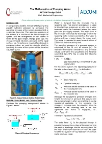 The Mathematics of Pumping Water AECOM Design Build Civil, Mechanical Engineering