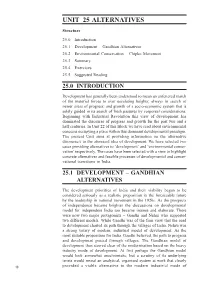 Unit 25 Alternatives