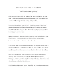 West Point Graduation FACT SHEET Questions and Responses