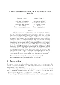 A More Detailed Classification of Symmetric Cubic Graphs 1 Introduction