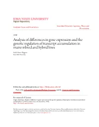 Analysis of Differences in Gene Expression and the Genetic
