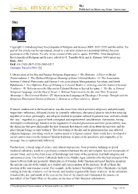 III. References to the Sky and to the Celestial Bodies in Sacred Scripture
