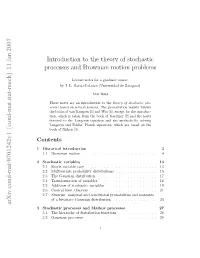 Introduction to the Theory of Stochastic Processes and Brownian Motion