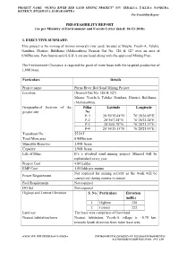 Pre-Feasibility Report
