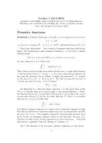 Primitive Functions