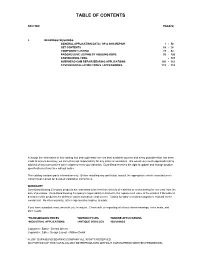Table of Contents