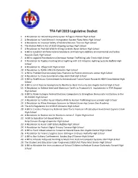 TFA Fall 2019 Legislative Docket