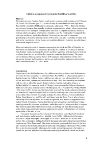 1 Children's Responses to Heroism in Roald Dahl's Matilda Abstract The