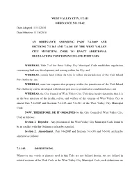 11/16/2018 an Ordinance Amending Part 7-6-20