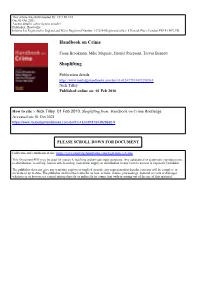 Handbook on Crime Shoplifting