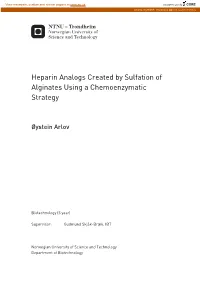 Heparin Analogs Created by Sulfation of Alginates Using a Chemoenzymatic Strategy