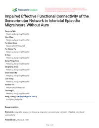 Impaired Effective Functional Connectivity of the Sensorimotor Network in Interictal Episodic Migraineurs Without Aura
