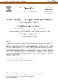 Microlocal Study of Topological Radon Transforms and Real Projective Duality