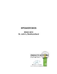 Speaker Bios