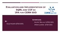 Sqrl and U2f As 2Fa for Cern Sso