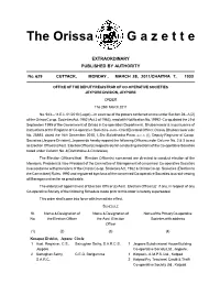 The Orissa G a Z E T T E