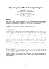 Using Quasigroups for Secure Encoding of File System Abstract 1. Introduction