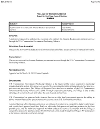 A Motion Is Requested to Authorize the Execution of a Contract for Amazon Business Procurement Services Through the U.S. Communities Government Purchasing Alliance