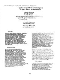 Applications of Artificial Intelligence to Space Shuttle Mission Control