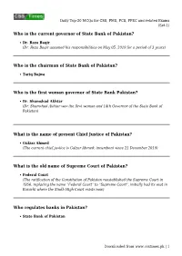 Daily Top-20 Mcqs for CSS, PMS, PCS, FPSC and Related Exams (Set-1)