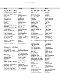 Dance Band 4 - Song List