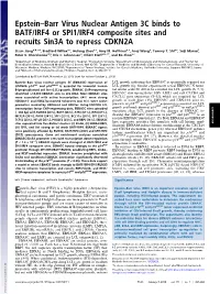 Epstein–Barr Virus Nuclear Antigen 3C Binds to BATF/IRF4 Or SPI1/IRF4 Composite Sites and Recruits Sin3a to Repress CDKN2A