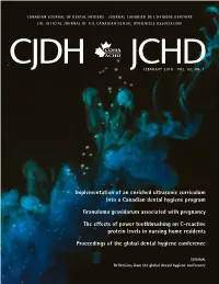 Implementation of an Enriched Ultrasonic Curriculum Into a Canadian Dental Hygiene Program
