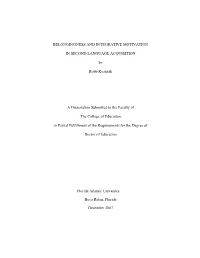 Integrative Motivation in Second Language Acqusition