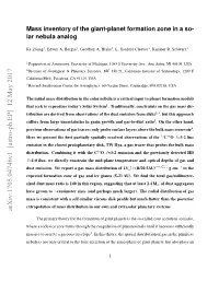 Mass Inventory of the Giant-Planet Formation Zone in a So- Lar Nebula Analog