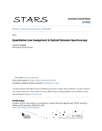 Quantitative Line Assignment in Optical Emission Spectroscopy