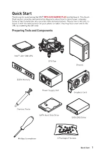 Quick Start Section Provides Demonstration Diagrams About How to Install Your Computer
