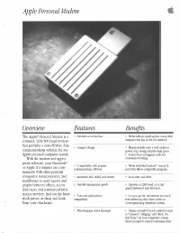 Apple Personal Modem Overview Features Benefits