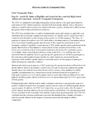 CIAC Reference Guide for Transgender Policy