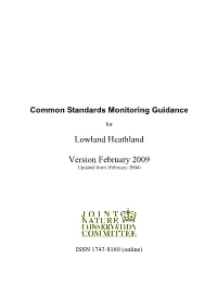 Common Standards Monitoring Guidance for Lowland Heathland