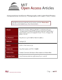Computational Schlieren Photography with Light Field Probes