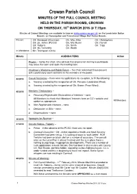 Crowan Minutes 2016-03-10