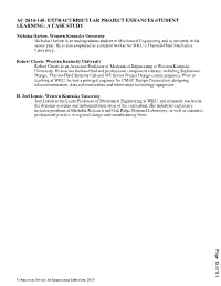 Extracurricular Project Enhances Student Learning: a Case Study