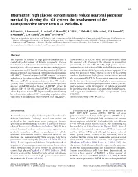 Intermittent High Glucose Concentrations Reduce Neuronal Precursor