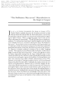 Masculinities in She Stoops to Conquer