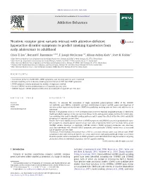 Nicotinic Receptor Gene Variants Interact with Attention Deficient