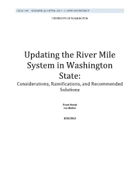 Updating the River Mile System in Washington State: Considerations, Ramifications, and Recommended Solutions